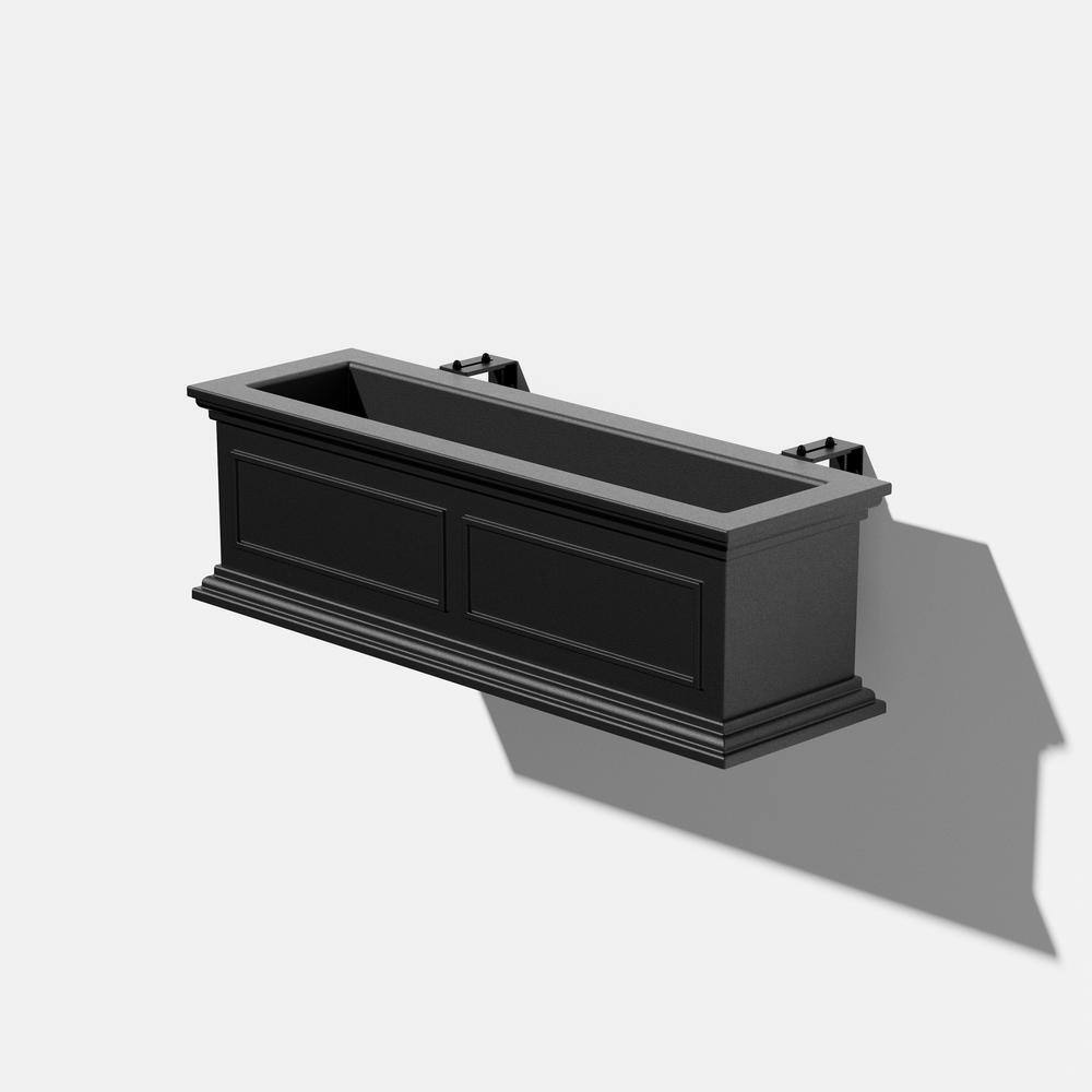 Veradek Brixton Series 36 in. Black Plastic Window Box Railing Planter