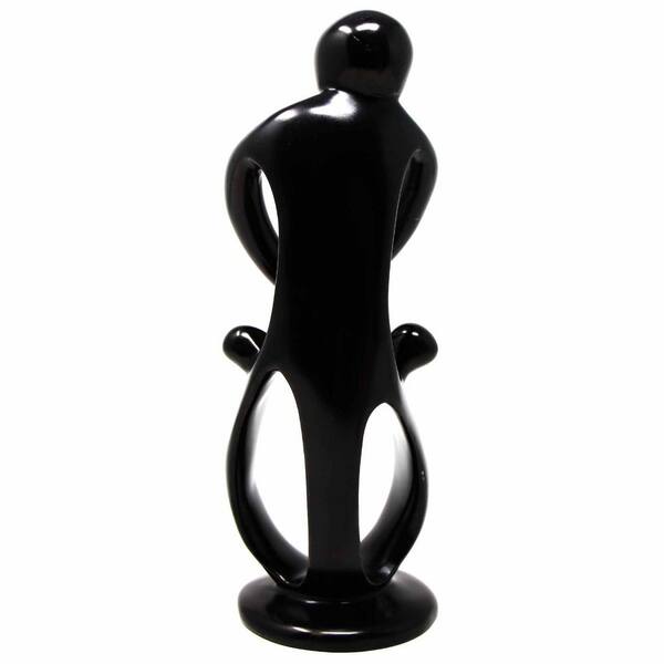 Sculptures 1 Parent 2 Children Global Crafts Hand Carved Soapstone 8-inch  Tall Family Sculpture in Black finikas-lines.com