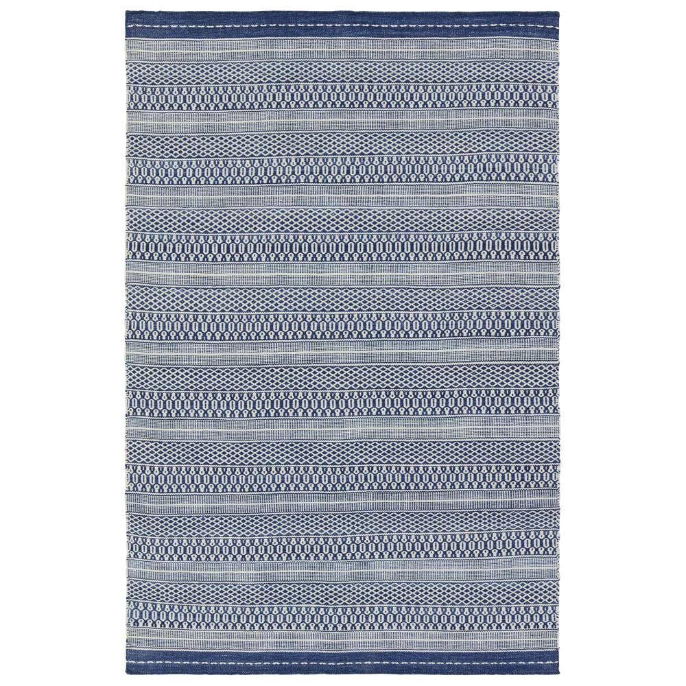 Jaipur Living Lenna 3 ft. x 8 ft. Navy/Cream Striped Handmade Indoor
