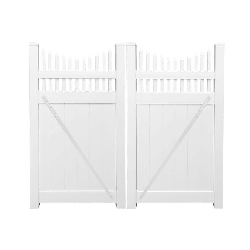 Halifax 7.4 ft. W x 5 ft. H White Vinyl Privacy Fence Double Gate Kit price history on PriceWatchPro