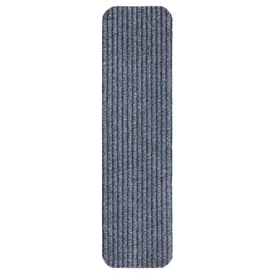 Livesaver Collection Gray 8 in. x 30 in. Black Latex Back Stair Tread Cover (Set of 14)