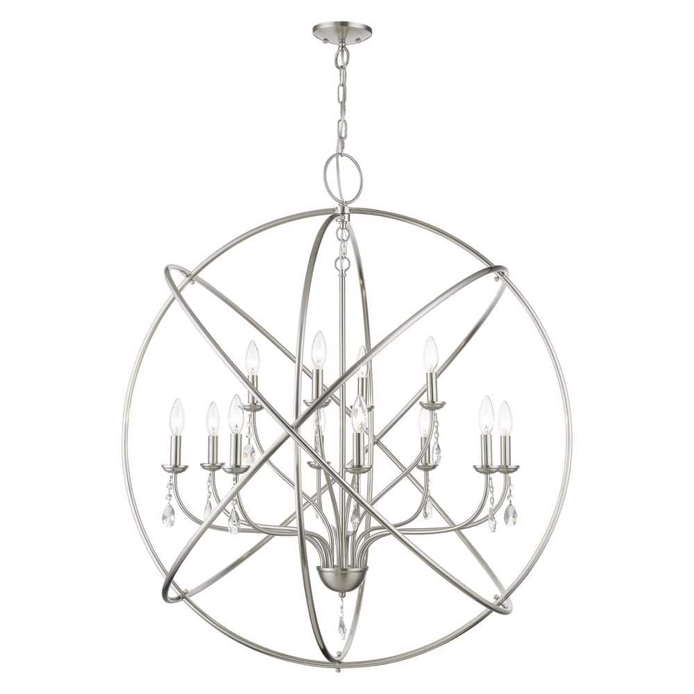 Cahill 12-Light Brushed Nickel Grande Foyer Chandelier with Crystals price history on PriceWatchPro