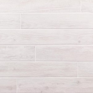 Grove White 4 in. x 24 in. 9.5 mm Natural Porcelain Tile (20-piece 12.91 sq. ft. / box)