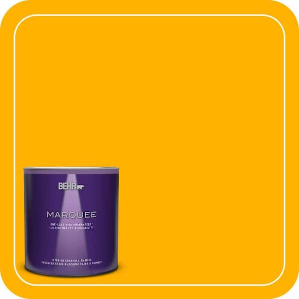 BEHR MARQUEE 1 qt. #310B-7 Saffron Thread Eggshell Enamel Interior Paint & Primer