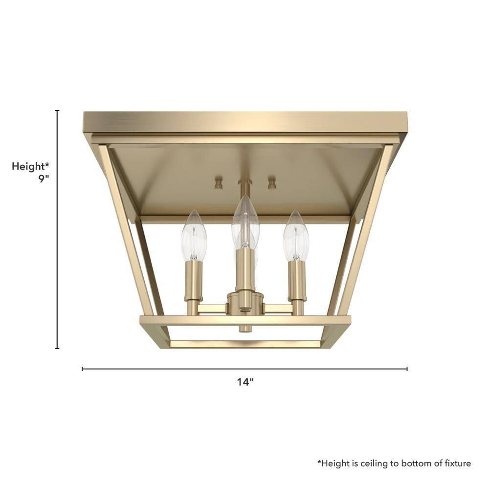 Laurel Ridge Alturas Gold 14" Modern Indoor/Outdoor Flush Mount Light