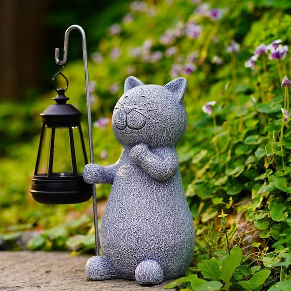 Solar Cat Garden Decor Statues L0BCFVC8X7 - The Home Depot