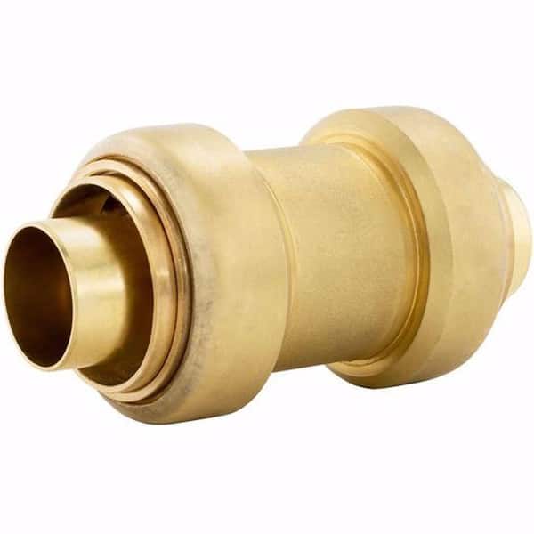 PlumBite 1-1/2" in. Push Fit x 1-1/2" in. Push Fit Brass Fitting 1-Pack
