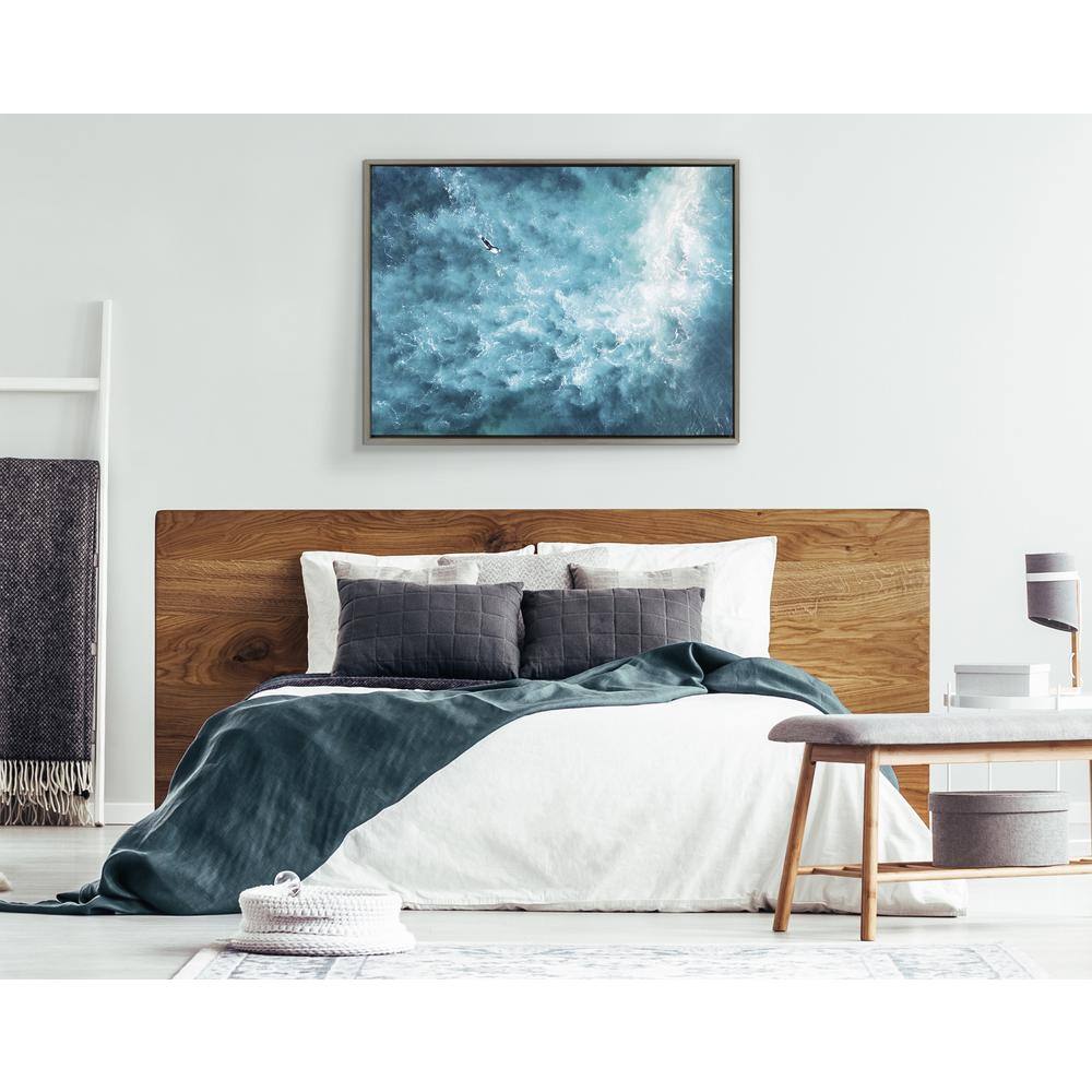 La Jolla Beach Aerial View Blue Canvas Painting
