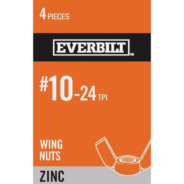 Everbilt #10-24 Zinc Plated Wing Nut (4-Pack)