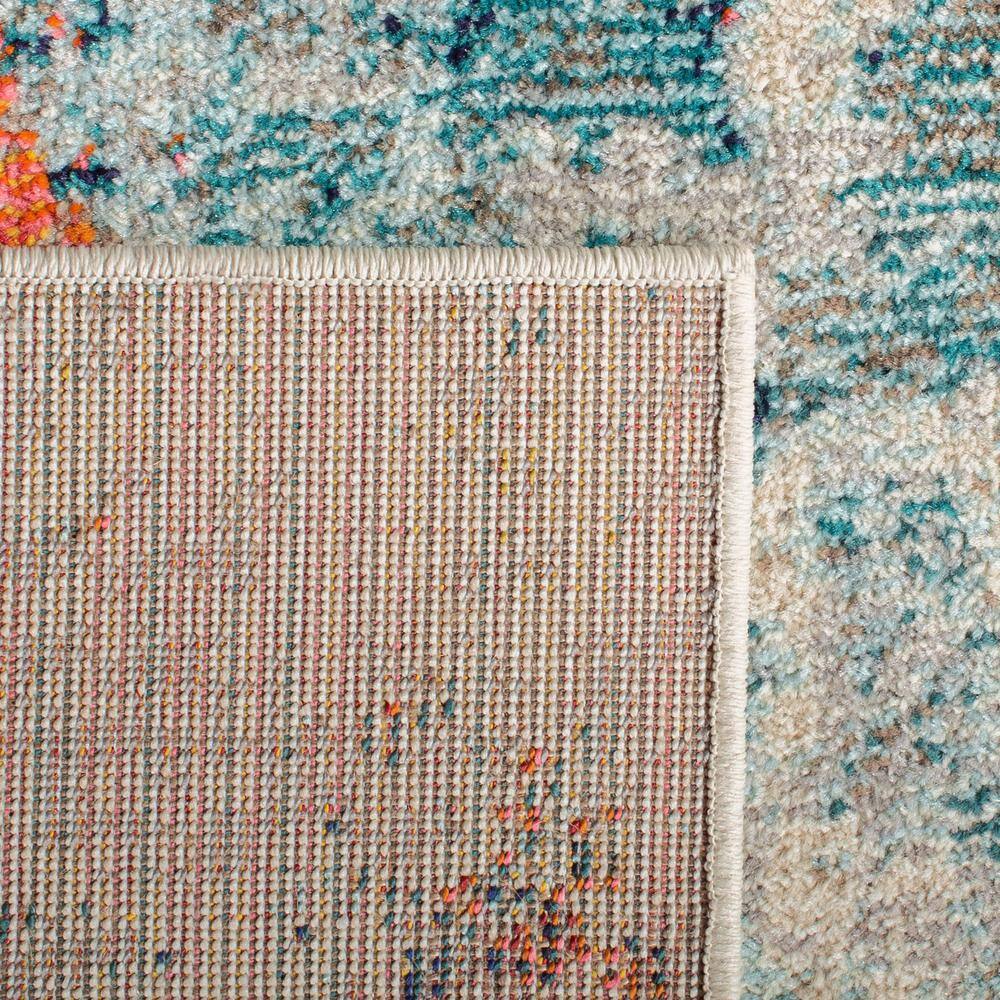 Luxe Cream/Orange Flat Woven Synthetic Area Rug, 72x18 in
