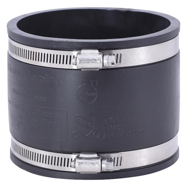 EASTMAN 4 in. x 4 in. PVC DWV Mechanical Flexible Coupling