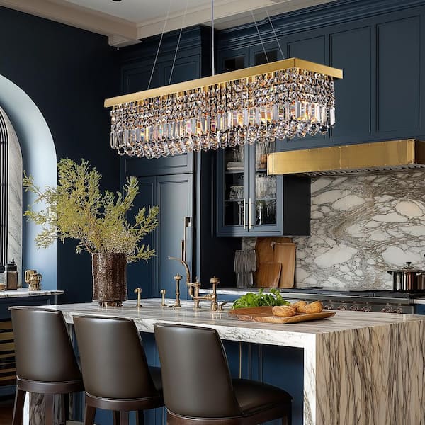 LOF ルミナリー リンデン LuminFan 8 Light 39 In. Gold Traditional Crystal Chandelier for