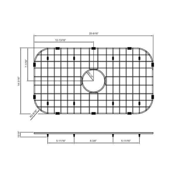 CHESHIRE 25.5 x 14.2 Inch Stainless Steel Sink Bottom Grid