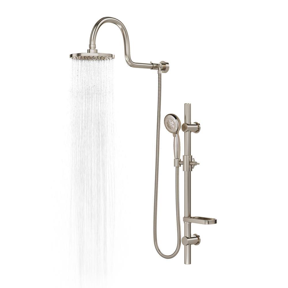 Brushed Nickel Adjustable Rain and Handheld Shower System