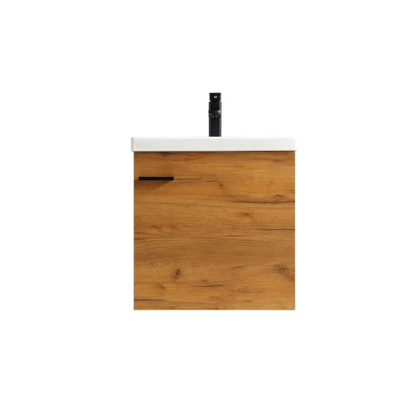 Garrido Bros. and Co. Madrid 20 in. W x 15.75 in. D x 20.70 in. T Single Sink Bath Vanity in Barrel Wood with White Ceramic Top and Mirror