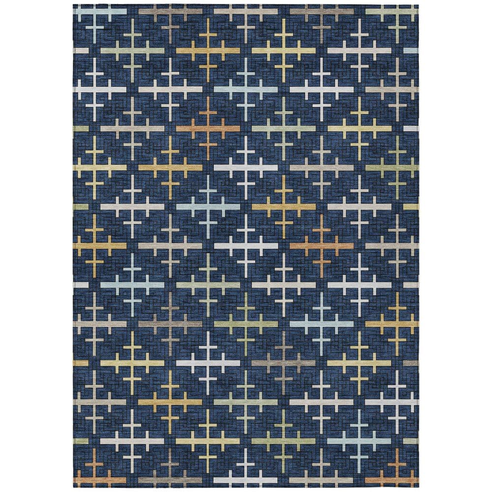 Chantille Machine Washable Indoor/Outdoor Abstract ACN2850 Navy 3 ft. x 5 ft. Area Rug price history on PriceWatchPro