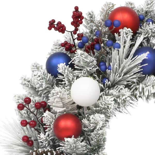 Puleo International 24 in. Unlit Flocked Artificial Christmas