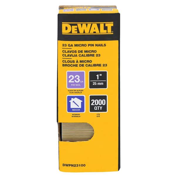 Benchmark 1-1/2 Inch 23 Gauge Headless Pin Nails - 2000 Count Pack, Galvanized Steel, Chisel Point
