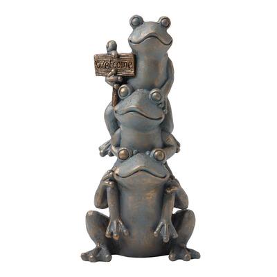 COLLECTION CHINESE BRONZE STATUE FIGURINES SOLID ANIMAL FROG HANDICRAFT Statues 