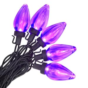16 ft 25-Count Purple Super Bright C9 LED Lights