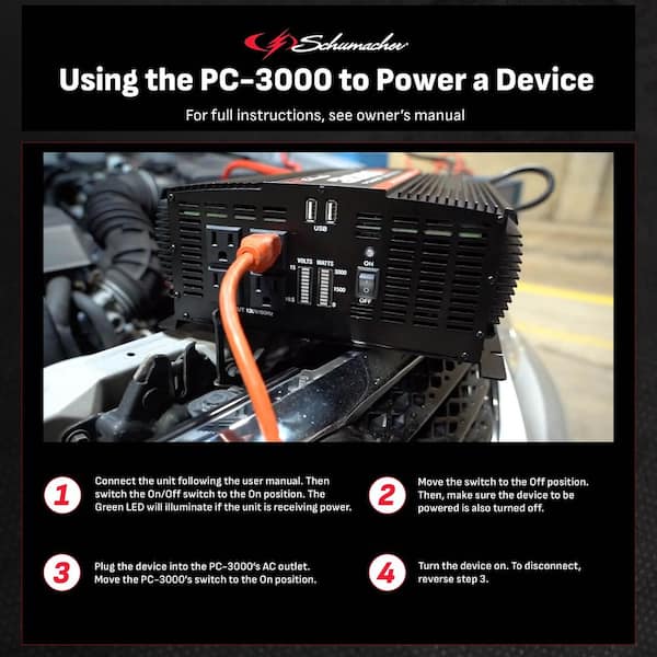 Schumacher Electric Automotive 3000 Continuous Watt, 6000 Peak