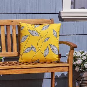 Trovata Yellow, Cream and Grey Square Outdoor Throw Pillow