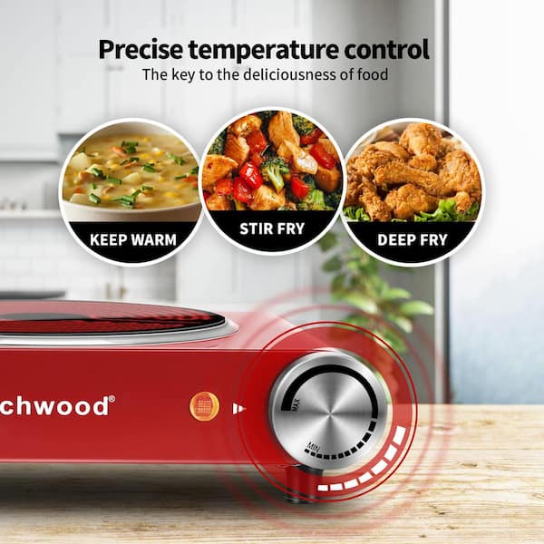 Elexnux Portable 2-Burner 7.1 in. Red Electric Hot Plate 1800-Watt Dual  Control Countertop Infrared Electric Stove FYDQCMIPXYB180R - The Home Depot