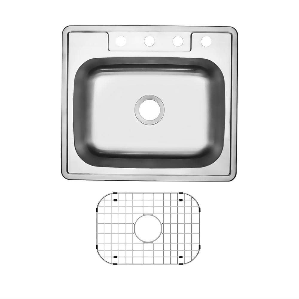 CHESHIRE 25 in. Drop-In Single Bowl 20-Gauge Stainless Steel