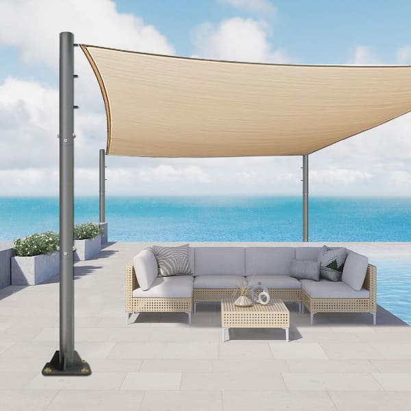 Oyezvary 12 ft. Heavy Duty Carbon Steel Sun Shade Sail Pole with