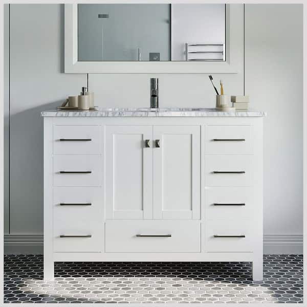 Eviva London 48 In W X 18 D 34, What Size Sink For A 48 Inch Vanity