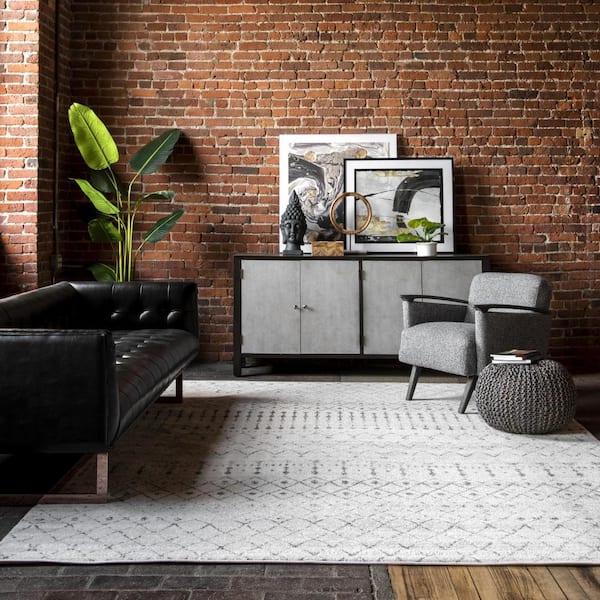 Blythe Modern Moroccan Trellis 5 ft. Gray Square Rug