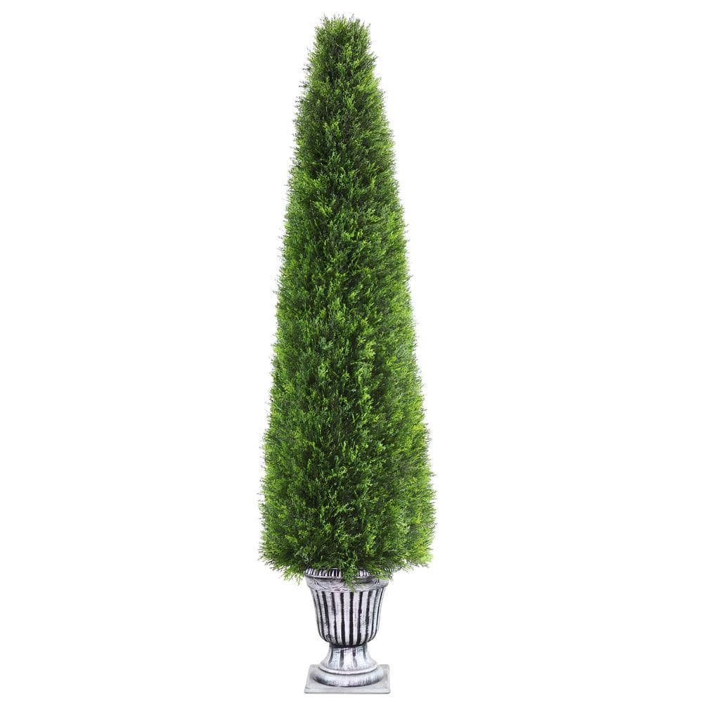 UPC 729083600272 product image for 72 in. Artificial Upright Juniper Tree in a Silver Urn | upcitemdb.com