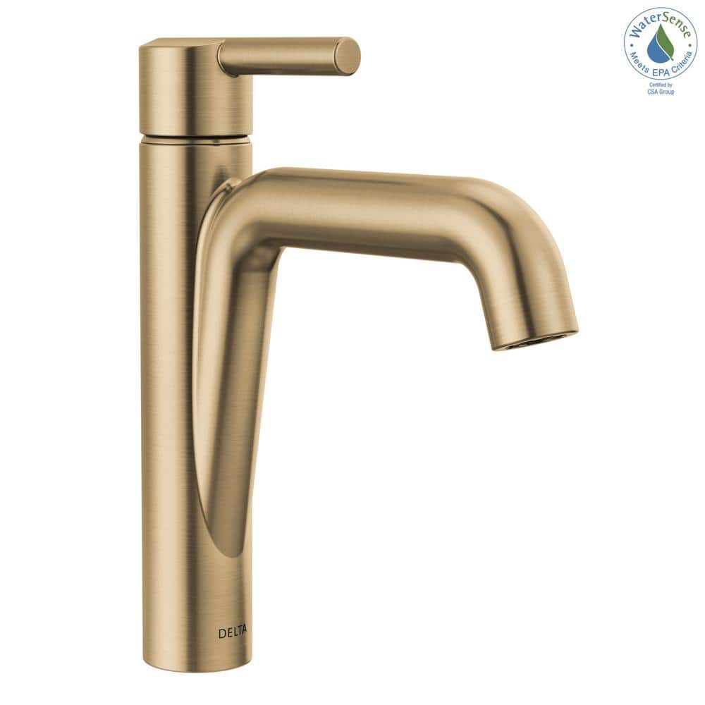 Nicoli Champagne Bronze Single Hole Transitional Bathroom Faucet