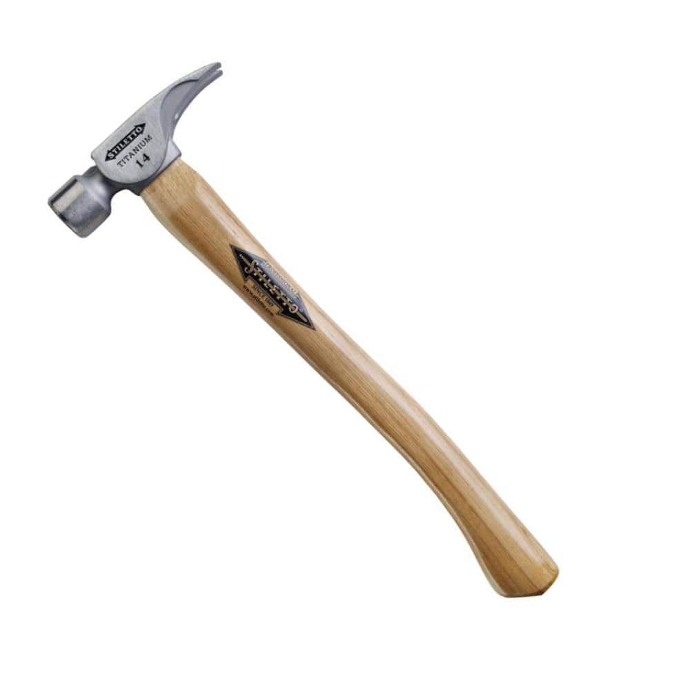 Stiletto 14 oz. Titanium Milled Face Hammer with 18 in. Curved Hickory  Handle TI14MC - The Home Depot