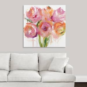 36 in. x 36 in. "Pink Peonies" by Emma Bell Canvas Wall Art