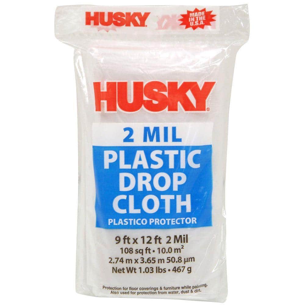 Husky Plastic Drop Cloth, 9' x 12'