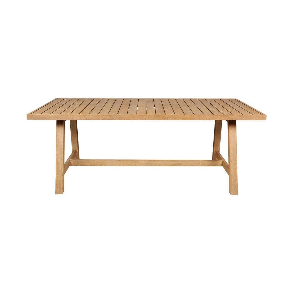 Armen Living Cypress Blonde Rectangle Eucalyptus Wood Outdoor Dining Table