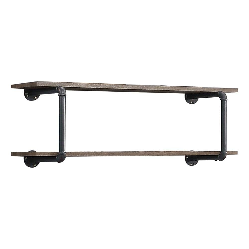 Brantley 39 in. x 11 in. x 14 in. Antique Oak and Sandy Gray Wood Decorative Wall Shelves with Brackets price history on PriceWatchPro