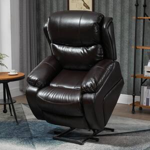 36.5 in. W Brown Power Lift Massage Recliner Chair Heavy Duty with 3-Position for Living Room