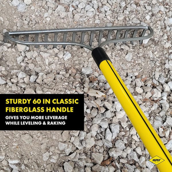 Heavy-Duty 16-Tine Bow Style Rake with 60 in. Classic Fiberglass Handle