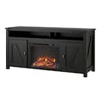 Brownwood 59.63 in. Electric Fireplace TV Stand in Black Oak