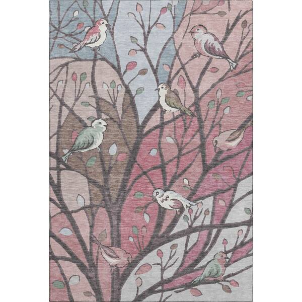 Mayfield Premium Machine Washable Abstract AMF2336 Blush 10 ft. x 14 ft. Area Rug