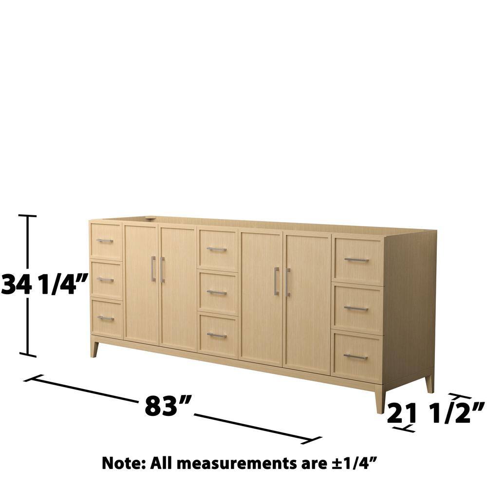 Elan 84-Inch Double Freestanding Vanity in White Oak with Nickel Trim
