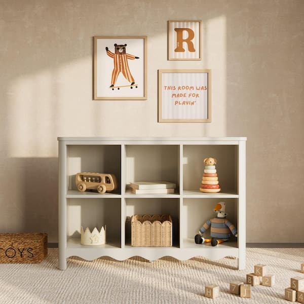 Casablanca 44.96 in. Wide Frosted Oat 6-Shelves Transitional Bookcase