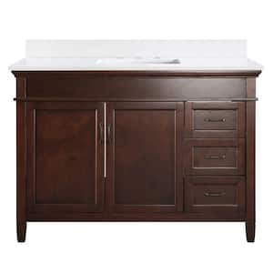 Ashburn 49 in. W x 22 in. D Bath Vanity in Mahogany with White Quartz Top DR