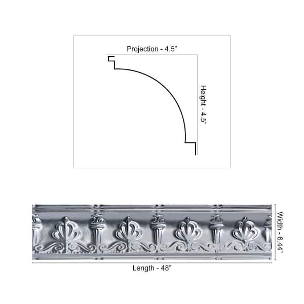 FROM PLAIN TO BEAUTIFUL IN HOURS Moonlit Seashore 0.012 in. x 6.44 in. x 48 in. Metal Bed Moulding Nail-up Tin Cornice in Lincoln Copper (24 Ln.ft./Pack)