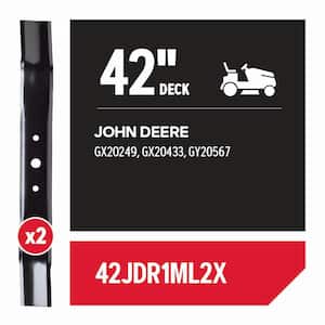Riding Lawnmower Blades for 42 in. Deck, Fits John Deere Riding Mowers, Set of 2 (42JDR1ML2X)
