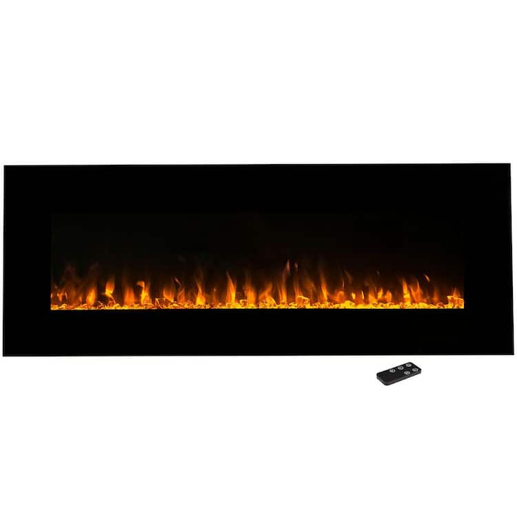 Northwest 54 in. LED Fire and Ice Electric Fireplace with Remote in Black