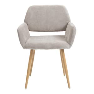 Beige Fabric Upholstered Backrest Side Chair