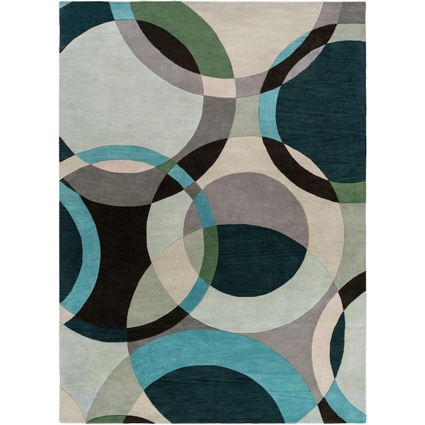 Livabliss Seletar Hunter Green 9 ft. x 12 ft. Geometric Area Rug
